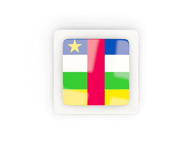 Квадратная карбоновая иконка. Скачать флаг. Центральноафриканская Республика