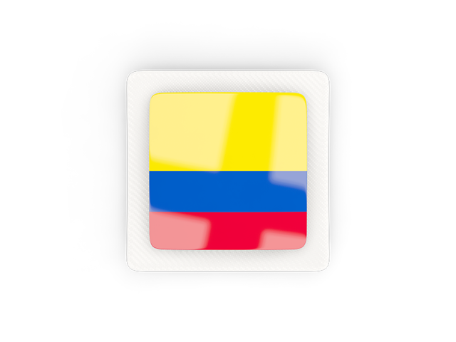 Квадратная карбоновая иконка. Скачать флаг. Колумбия