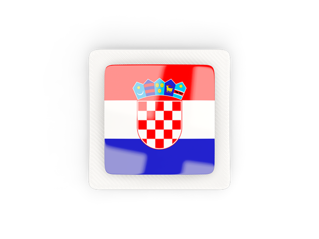 Квадратная карбоновая иконка. Скачать флаг. Хорватия