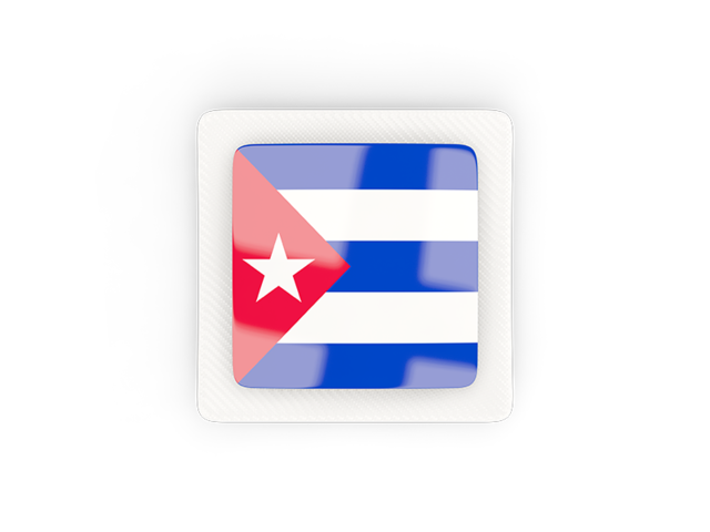 Квадратная карбоновая иконка. Скачать флаг. Куба