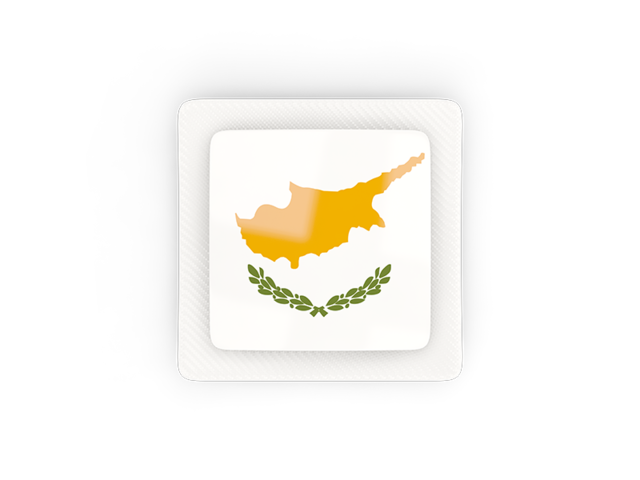 Квадратная карбоновая иконка. Скачать флаг. Кипр