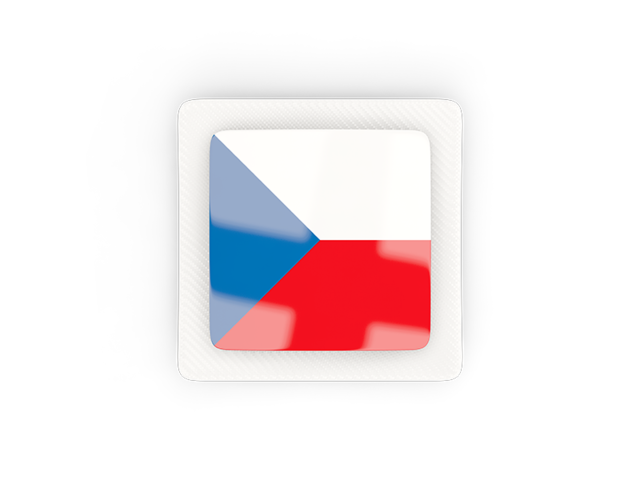 Квадратная карбоновая иконка. Скачать флаг. Чехия