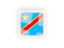 Демократическая Республика Конго. Квадратная карбоновая иконка. Скачать иллюстрацию.