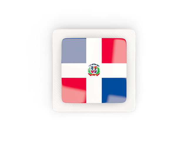 Квадратная карбоновая иконка. Скачать флаг. Доминиканская Республика