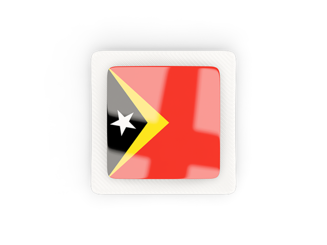 Квадратная карбоновая иконка. Скачать флаг. Восточный Тимор