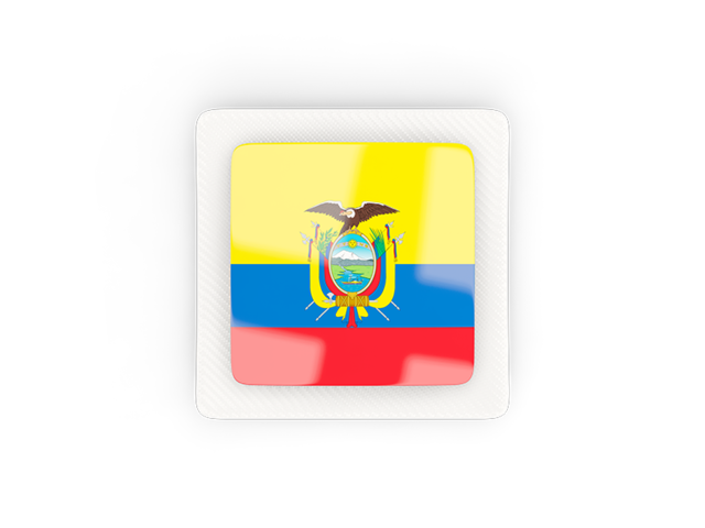 Квадратная карбоновая иконка. Скачать флаг. Эквадор