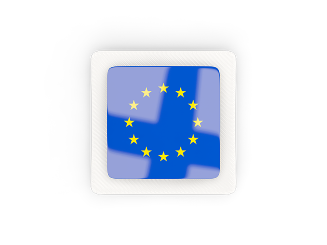 Квадратная карбоновая иконка. Скачать флаг. Европейский союз