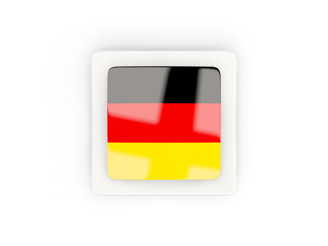 Квадратная карбоновая иконка. Скачать флаг. Германия