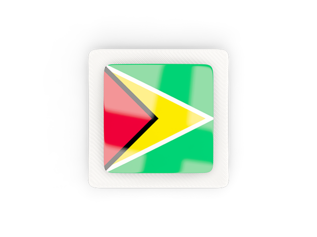 Квадратная карбоновая иконка. Скачать флаг. Гайана