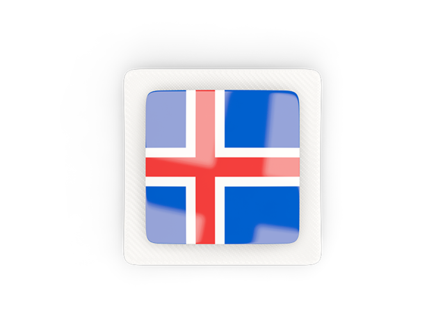 Квадратная карбоновая иконка. Скачать флаг. Исландия