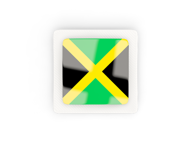 Квадратная карбоновая иконка. Скачать флаг. Ямайка