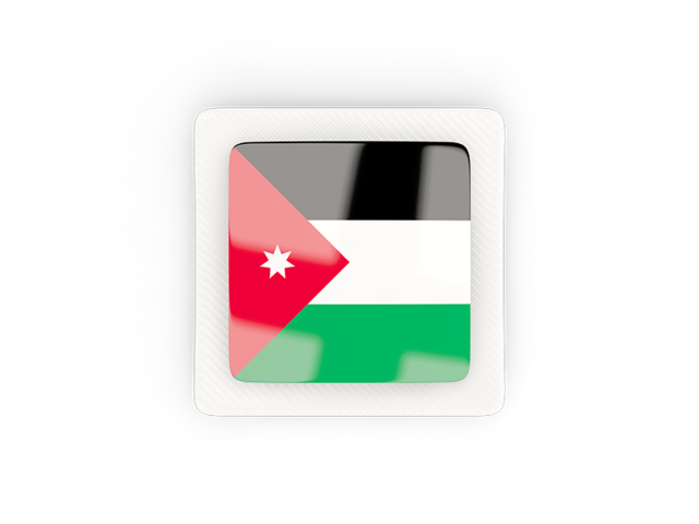 Квадратная карбоновая иконка. Скачать флаг. Иордания