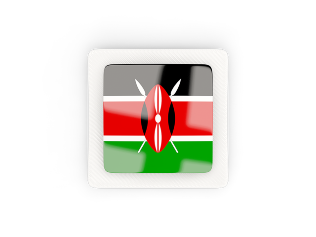 Квадратная карбоновая иконка. Скачать флаг. Кения