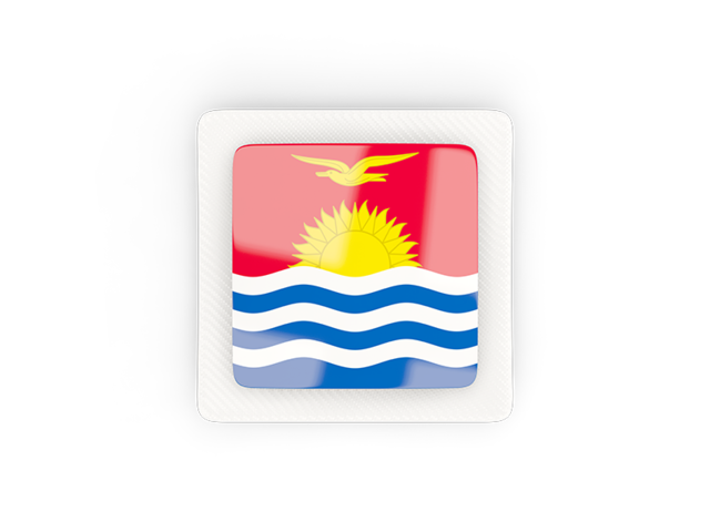 Квадратная карбоновая иконка. Скачать флаг. Кирибати