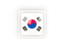 Южная Корея. Квадратная карбоновая иконка. Скачать иллюстрацию.