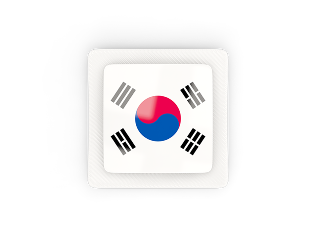 Квадратная карбоновая иконка. Скачать флаг. Южная Корея
