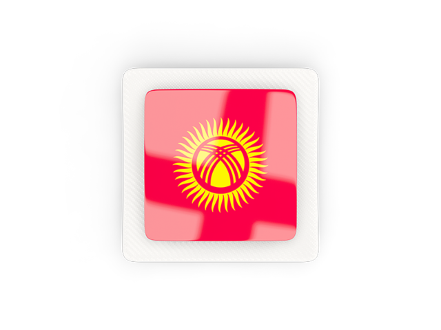 Square carbon icon. Download flag icon of Kyrgyzstan at PNG format