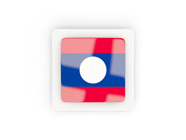 Square carbon icon. Download flag icon of Laos at PNG format