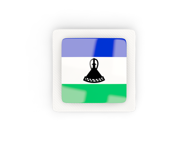 Square carbon icon. Download flag icon of Lesotho at PNG format