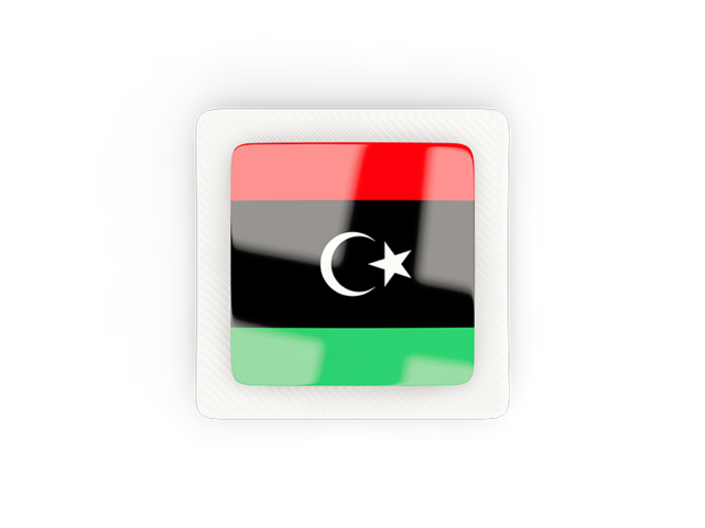Квадратная карбоновая иконка. Скачать флаг. Ливия