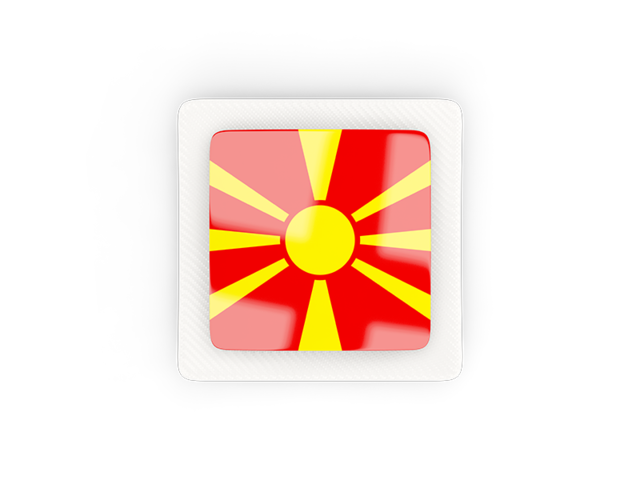 Квадратная карбоновая иконка. Скачать флаг. Македония