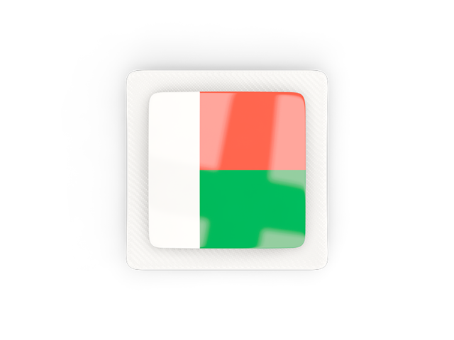 Квадратная карбоновая иконка. Скачать флаг. Мадагаскар