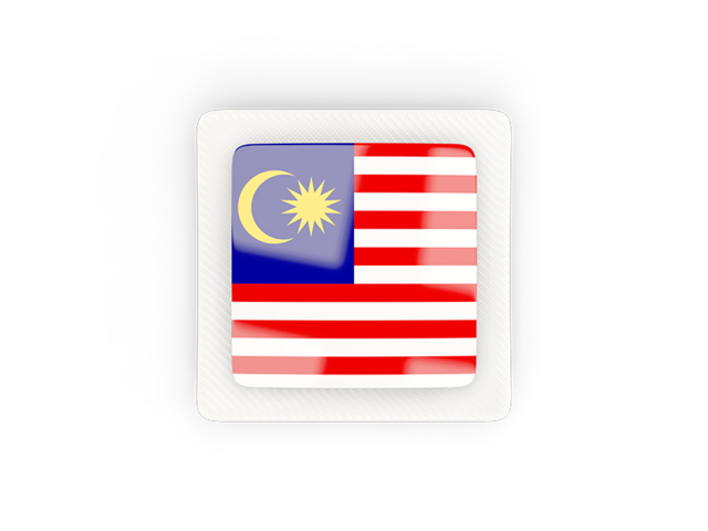 Квадратная карбоновая иконка. Скачать флаг. Малайзия