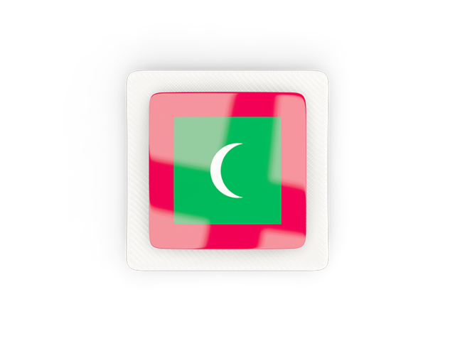 Square carbon icon. Download flag icon of Maldives at PNG format