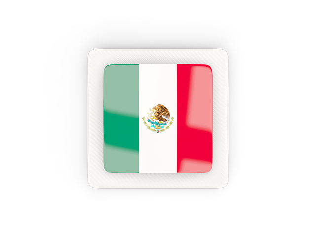 Квадратная карбоновая иконка. Скачать флаг. Мексика