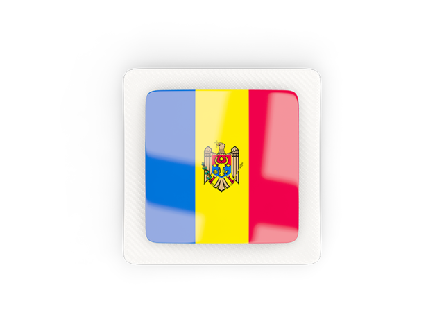 Квадратная карбоновая иконка. Скачать флаг. Молдавия