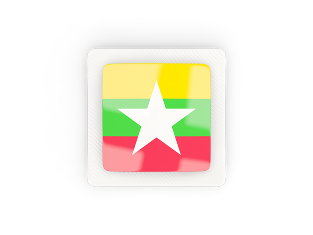 Square carbon icon. Download flag icon of Myanmar at PNG format