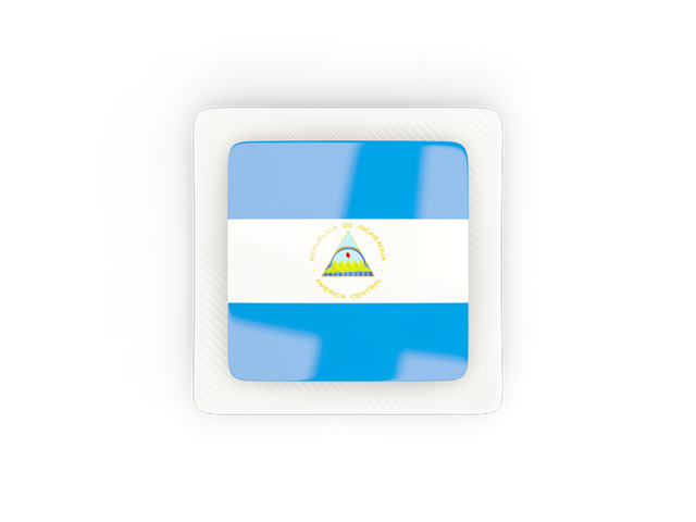 Square carbon icon. Download flag icon of Nicaragua at PNG format