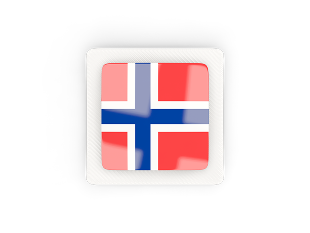 Квадратная карбоновая иконка. Скачать флаг. Норвегия