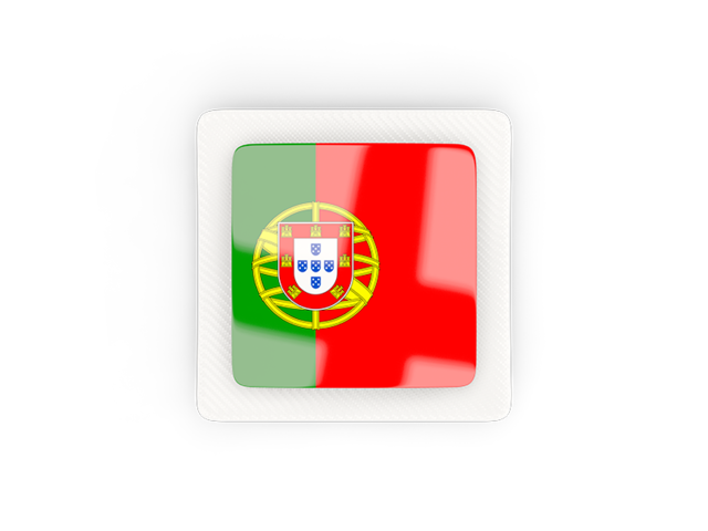 Квадратная карбоновая иконка. Скачать флаг. Португалия