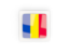 Romania. Square carbon icon. Download icon.