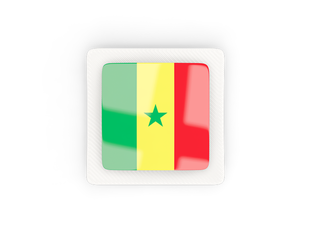 Квадратная карбоновая иконка. Скачать флаг. Сенегал