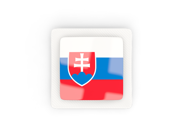 Квадратная карбоновая иконка. Скачать флаг. Словакия
