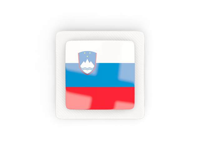 Квадратная карбоновая иконка. Скачать флаг. Словения