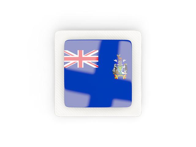 Квадратная карбоновая иконка. Скачать флаг. Южная Георгия и Южные Сандвичевы острова