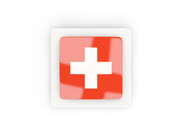 Квадратная карбоновая иконка. Скачать флаг. Швейцария