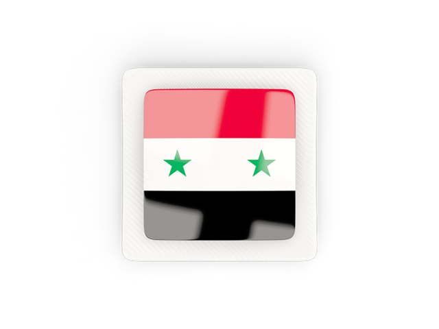 Квадратная карбоновая иконка. Скачать флаг. Сирия