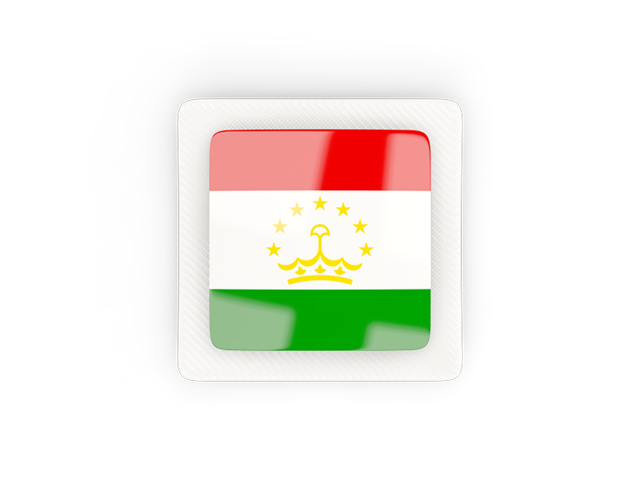 Квадратная карбоновая иконка. Скачать флаг. Таджикистан
