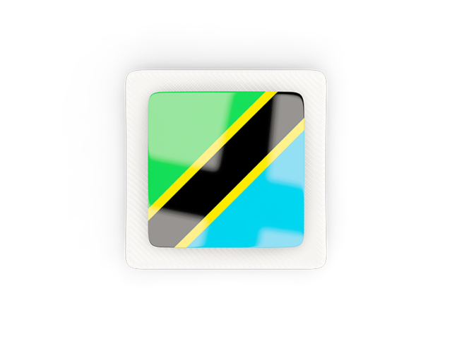 Square carbon icon. Download flag icon of Tanzania at PNG format