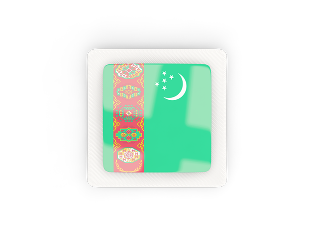 Square carbon icon. Download flag icon of Turkmenistan at PNG format