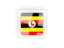 Уганда. Квадратная карбоновая иконка. Скачать иллюстрацию.