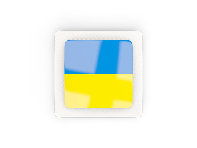Квадратная карбоновая иконка. Скачать флаг. Украина