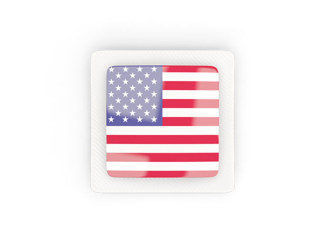 Квадратная карбоновая иконка. Скачать флаг. США