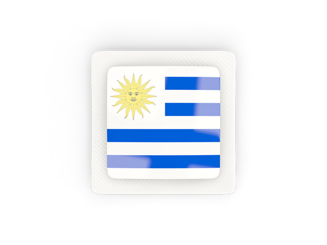 Квадратная карбоновая иконка. Скачать флаг. Уругвай
