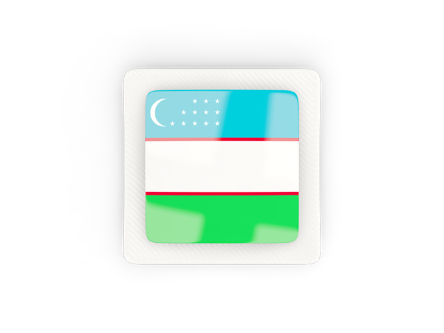 Square carbon icon. Download flag icon of Uzbekistan at PNG format