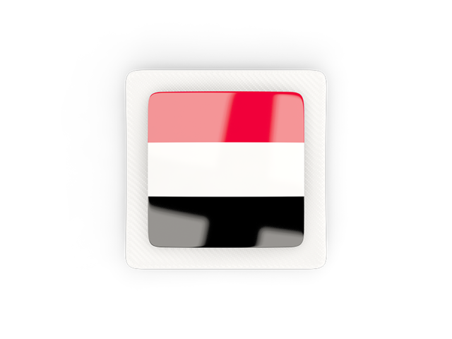 Квадратная карбоновая иконка. Скачать флаг. Йемен